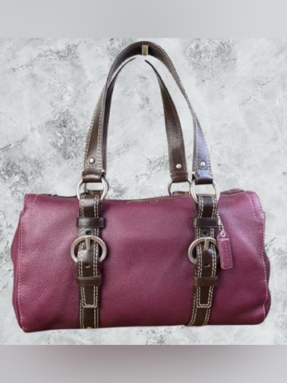 Coach Vintage 90s Y2K Chelsea Leather Satchel (Burgundy) Style:F10887